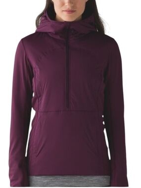 Lululemon Run For Cold Jacket Sz 4 In Plum Purple PrimaLoft Hooded Zip Up